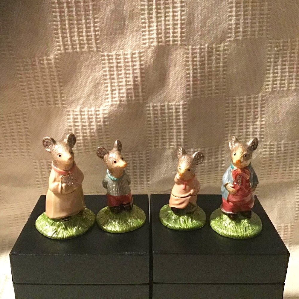 Keren Kopal Mouse Family MU2080, MU2081, MU2082, MU2083 Trinket Boxes 4 separate